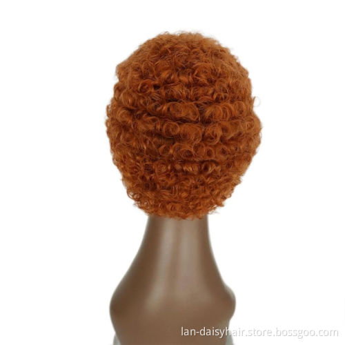 Short Curly Hair Wigs Pixie Cut Brazilian Human Hair For Black Women Natural Black 150% Density Glueless Afro Kinky Curly Wig